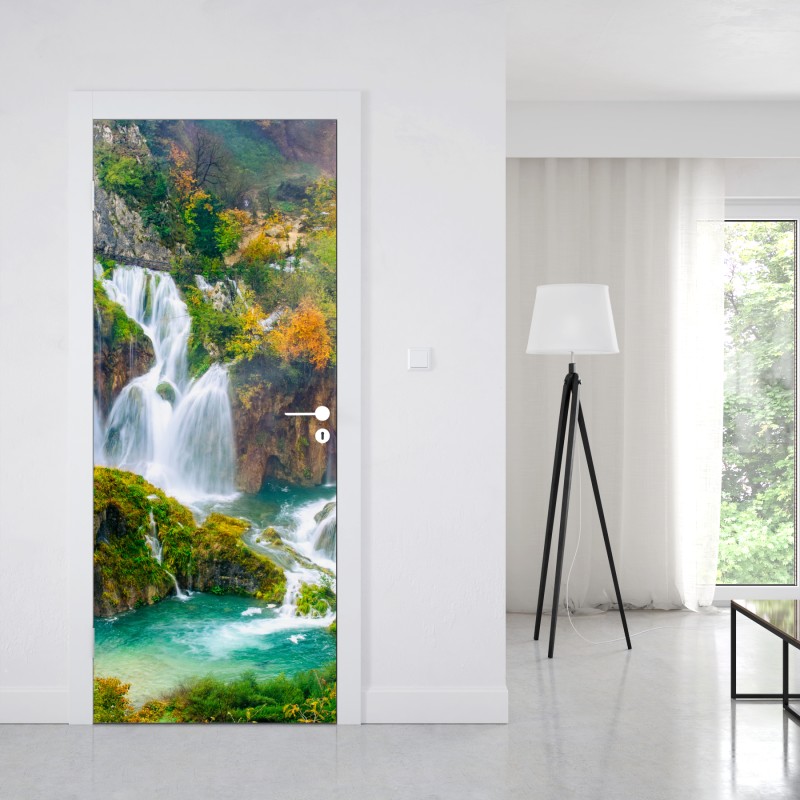 Türaufkleber aquarell monstera blättermuster – Wallnifity®