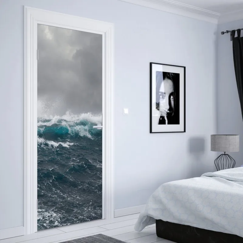 Türaufkleber ätherisches monochromes porträt – Wallnifity®