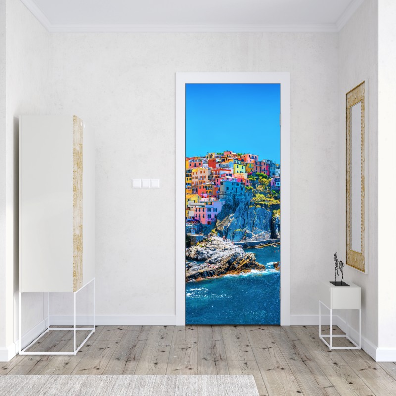 Türaufkleber luxuriöse abstrakte alkoholtinten-kunst mit goldenen adern – Wallnifity®