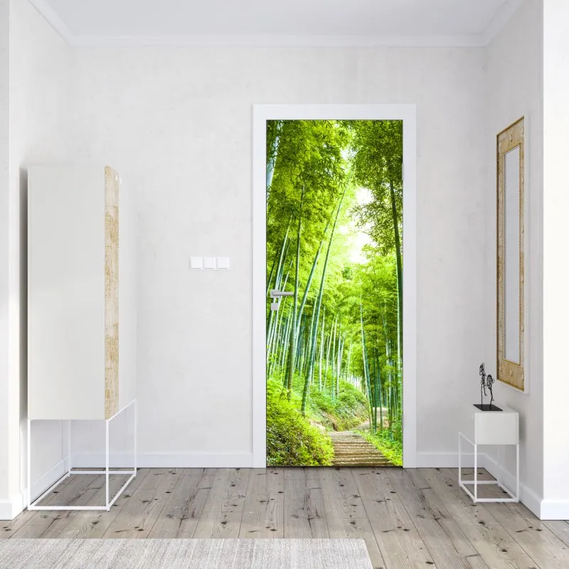 Türaufkleber zarte nahaufnahme von löwenzahnsamen in monochrom – Wallnifity®