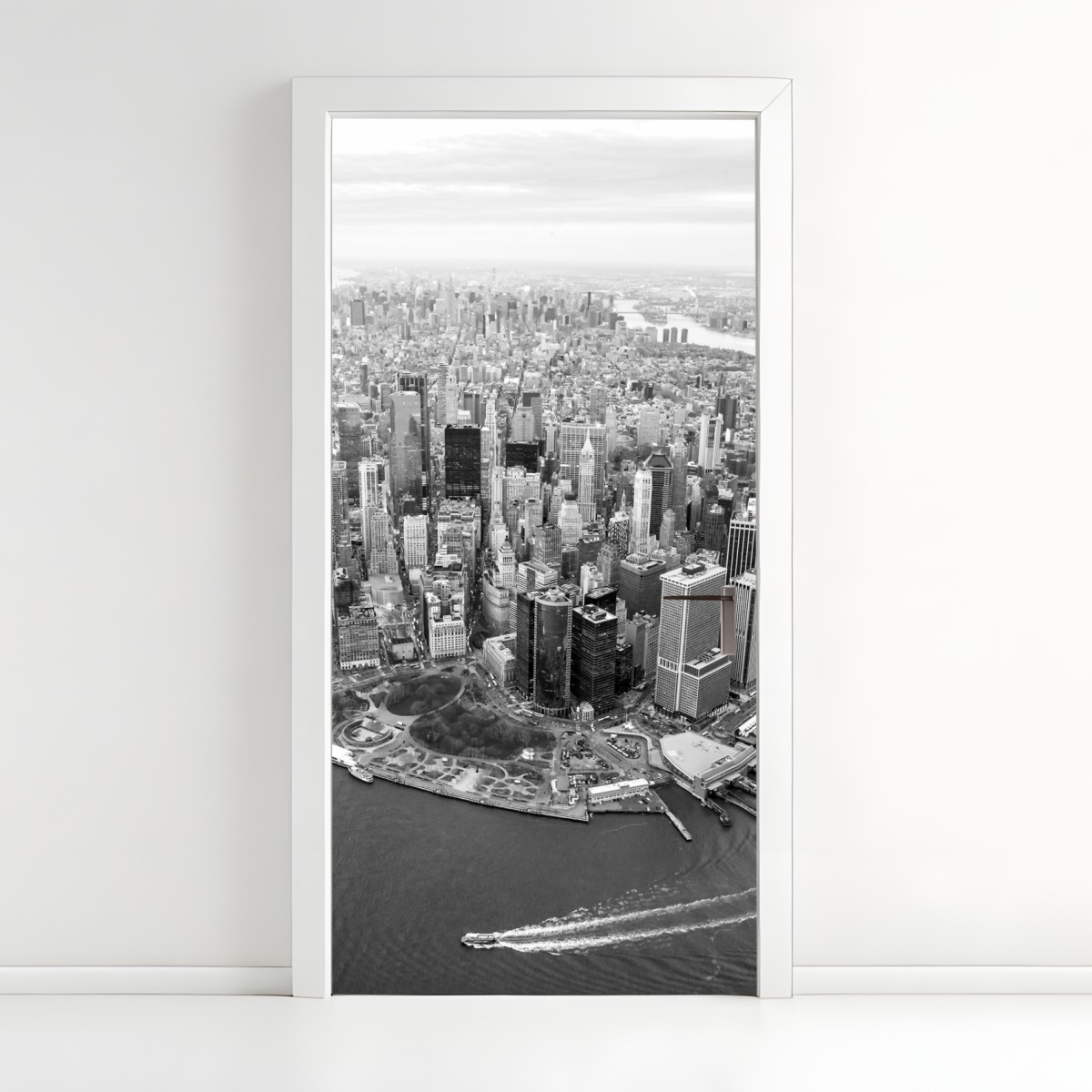 Türaufkleber Manhattan skyline aus der luft – Wallnifity®