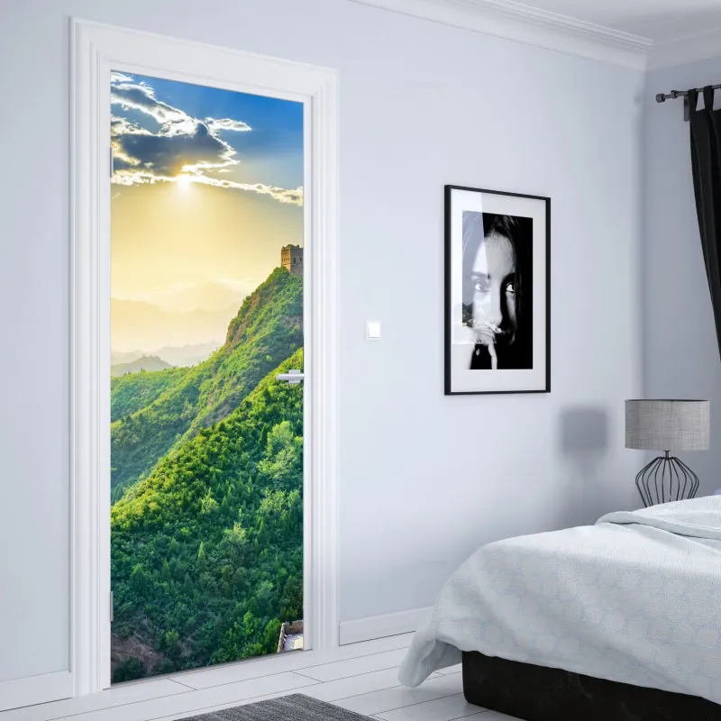 Türaufkleber moosiger regenwaldpfad auf der Tasman-Halbinsel – Wallnifity®