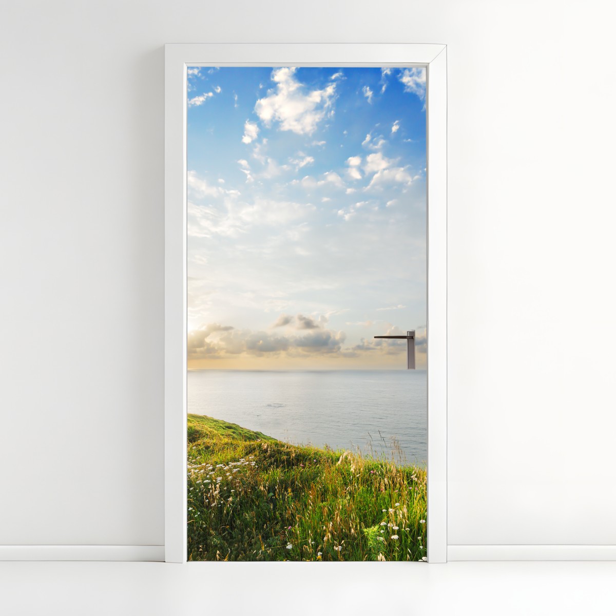 Türaufkleber sonniger küstenpfad zum meer – Wallnifity®