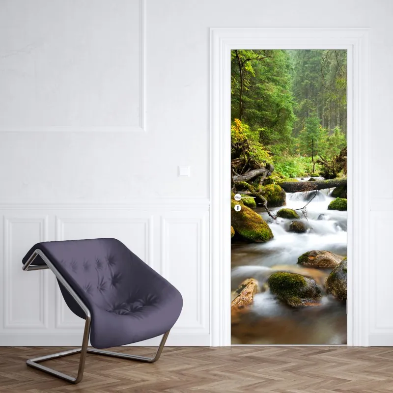 Türaufkleber zarte löwenzahnsamen in monochrom – Wallnifity®