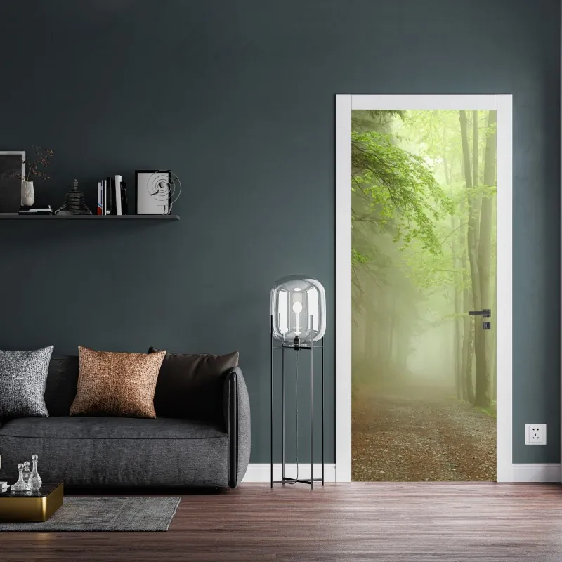 Türaufkleber moosiger regenwaldpfad auf der Tasman-Halbinsel – Wallnifity®