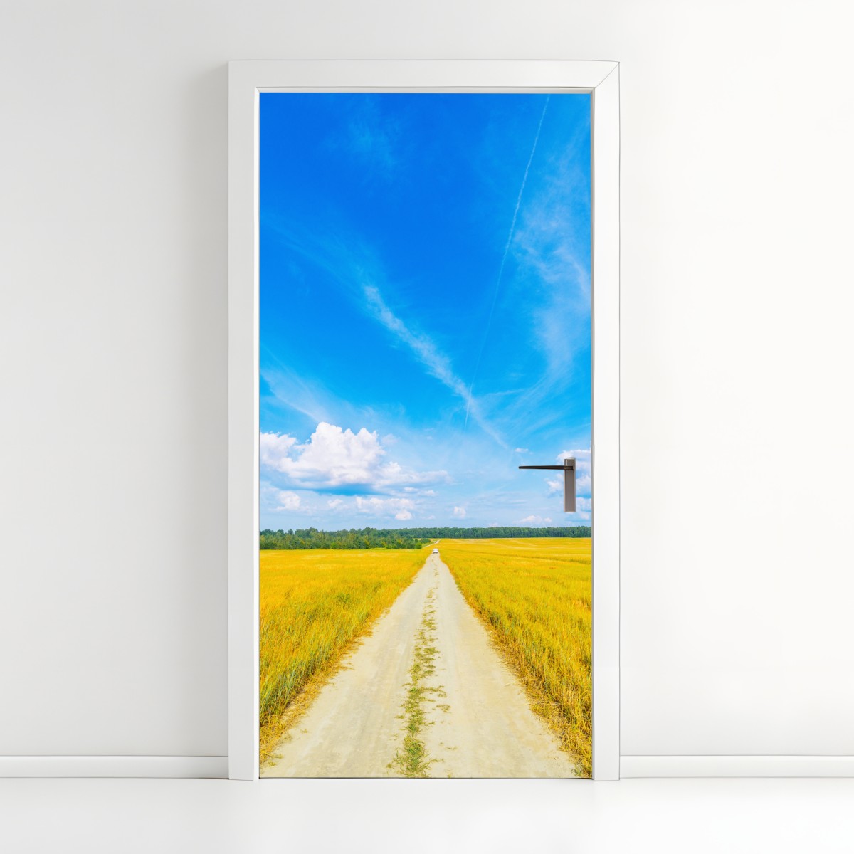 Türaufkleber goldene wiese unter weitem blauem himmel – Wallnifity®