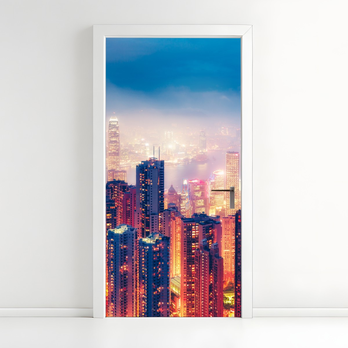 Türaufkleber Hongkong nächtliche skyline vom Victoria Peak – Wallnifity®