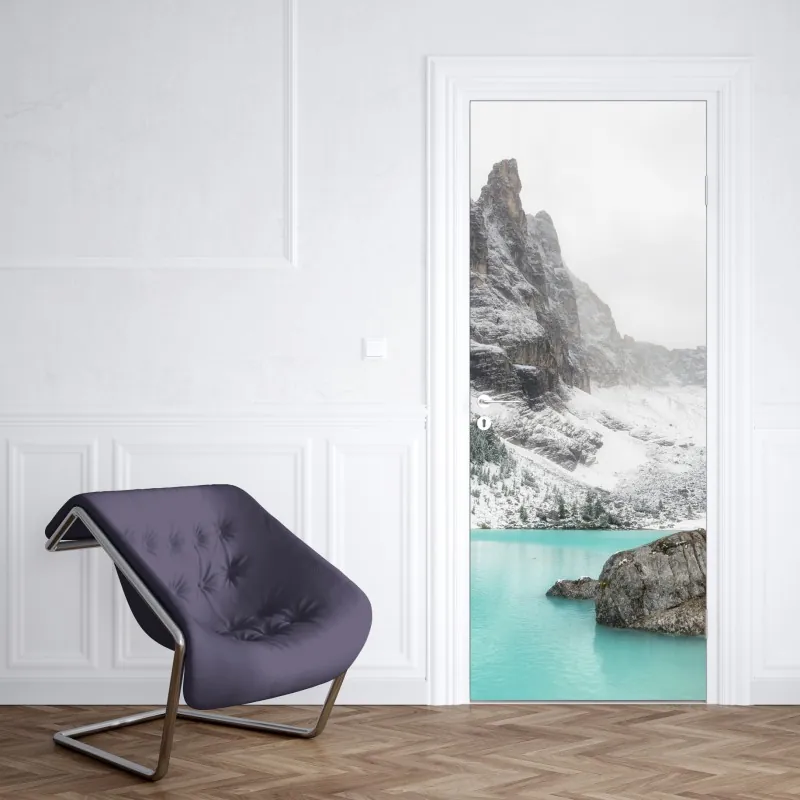 Türaufkleber sonnige panoramaaufnahme von Positano an der Amalfiküste – Wallnifity®