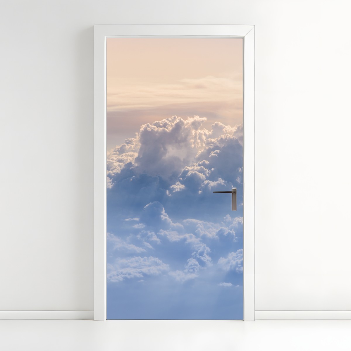 Türaufkleber sanfte wolken über dem blauen himmel – Wallnifity®