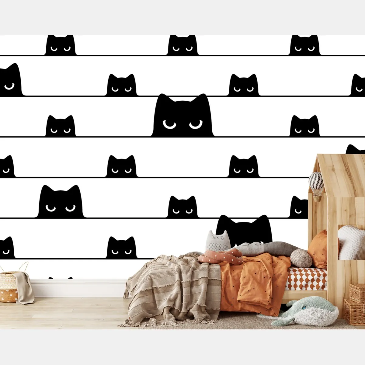 Fototapete verspielte katzen zwischen streifen – Wallnifity®