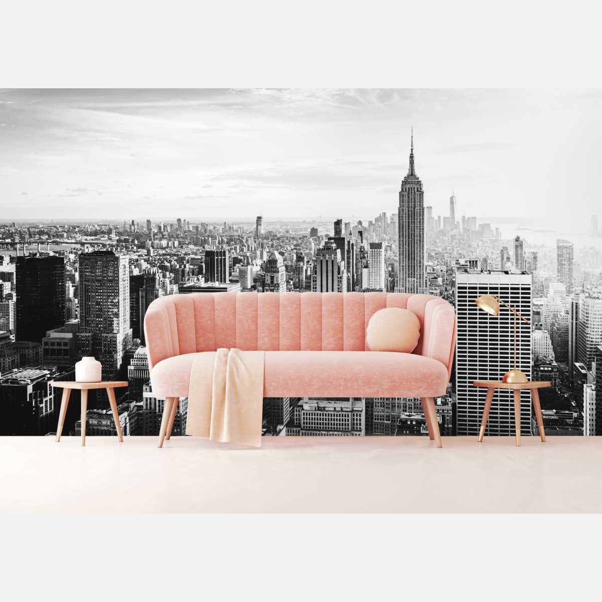 Fototapete New York panorama in schwarzweiß – Wallnifity®