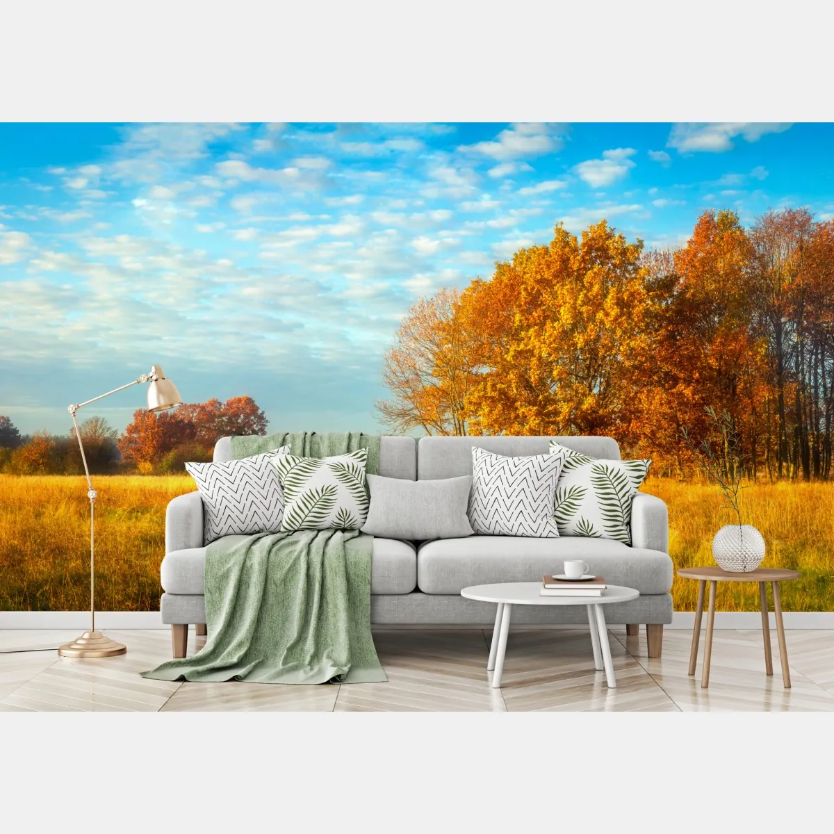 Fototapete goldene herbstwiese – Wallnifity®