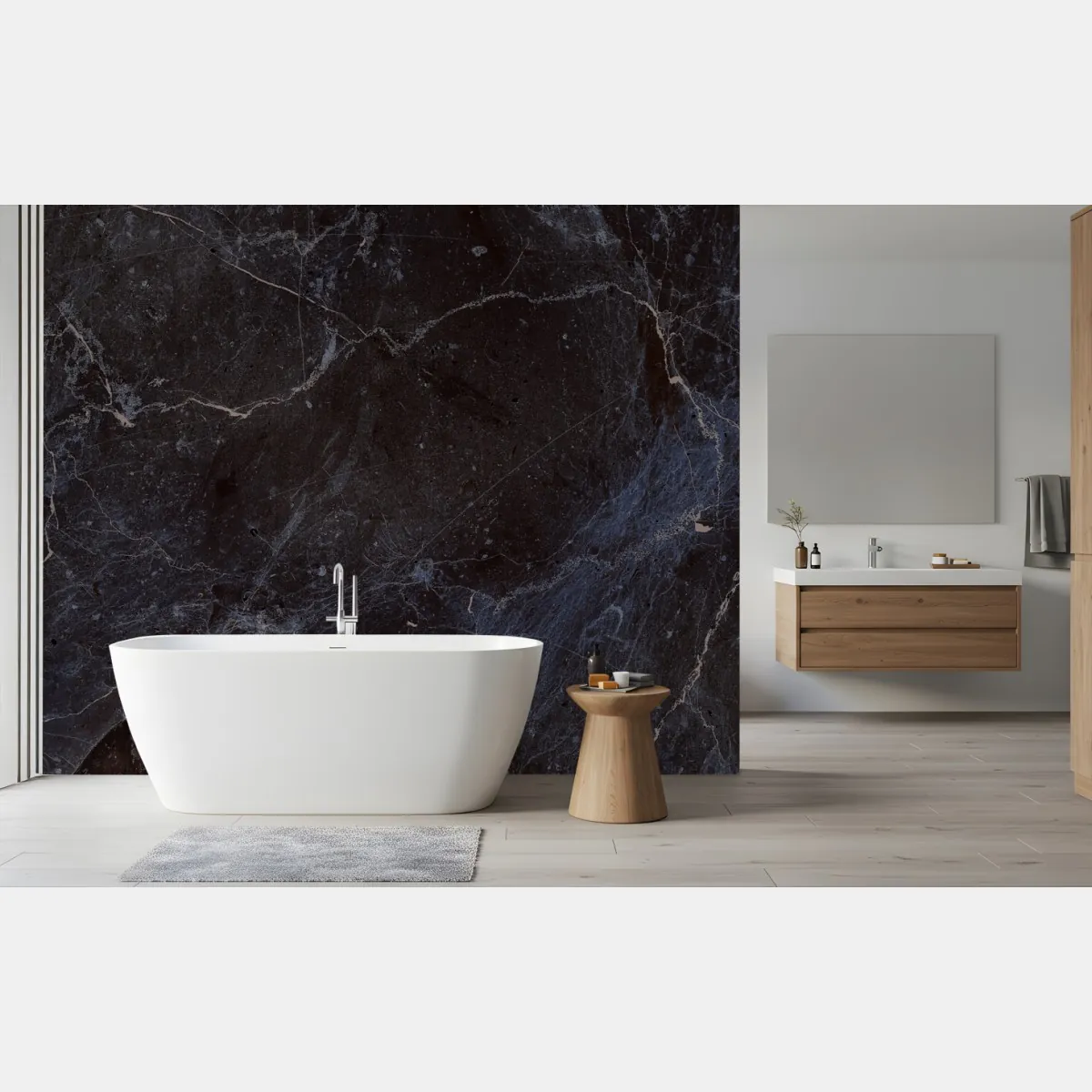 Fototapete dunkle marmortextur mit blauen adern – Wallnifity®