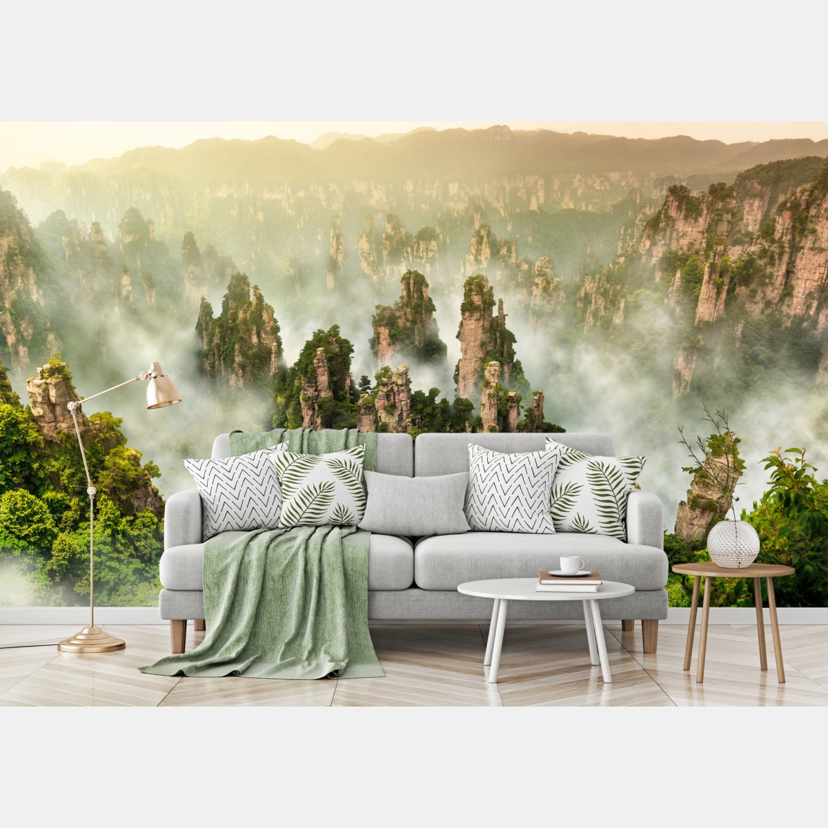 Fototapete neblige säulen von Zhangjiajie – Wallnifity®