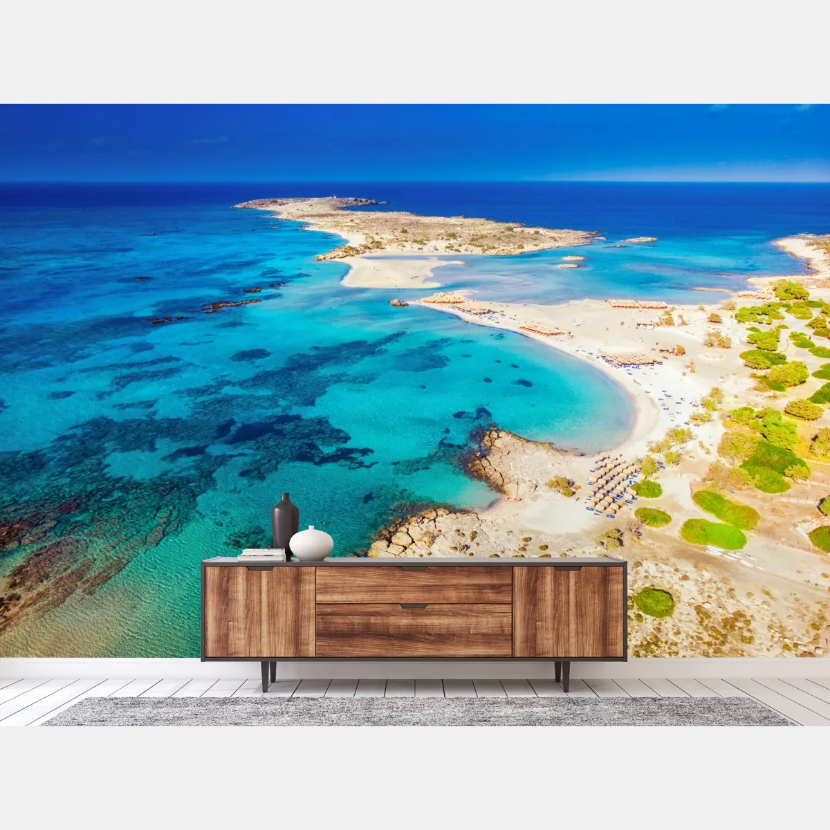 Fototapete Elafonissi strand, Kreta türkis lagune – Wallnifity®