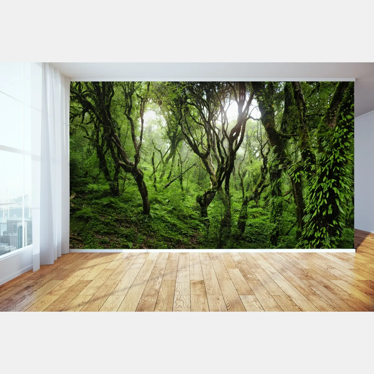 Fototapete mystischer grüner wald – Wallnifity®