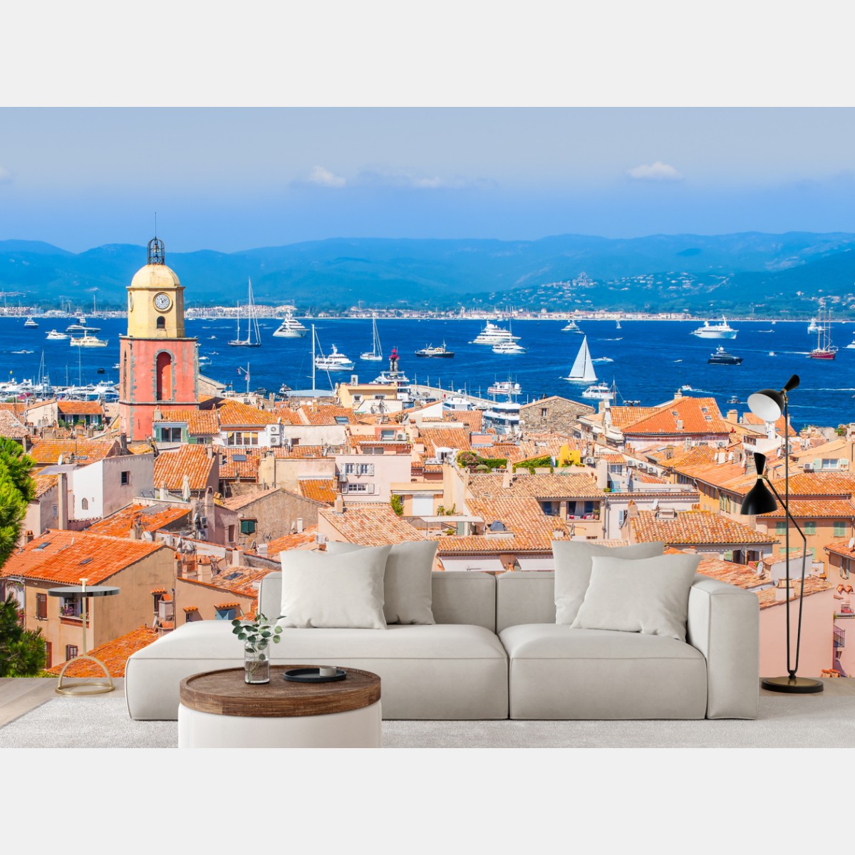 Fototapete sonniges mediterranes hafenpanorama – Wallnifity®