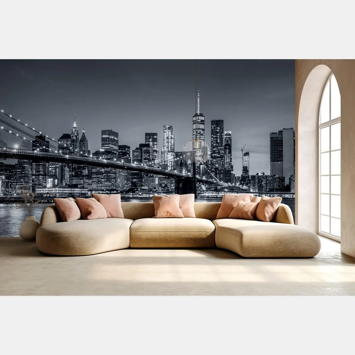 Fototapete New York skyline bei nacht – Wallnifity®
