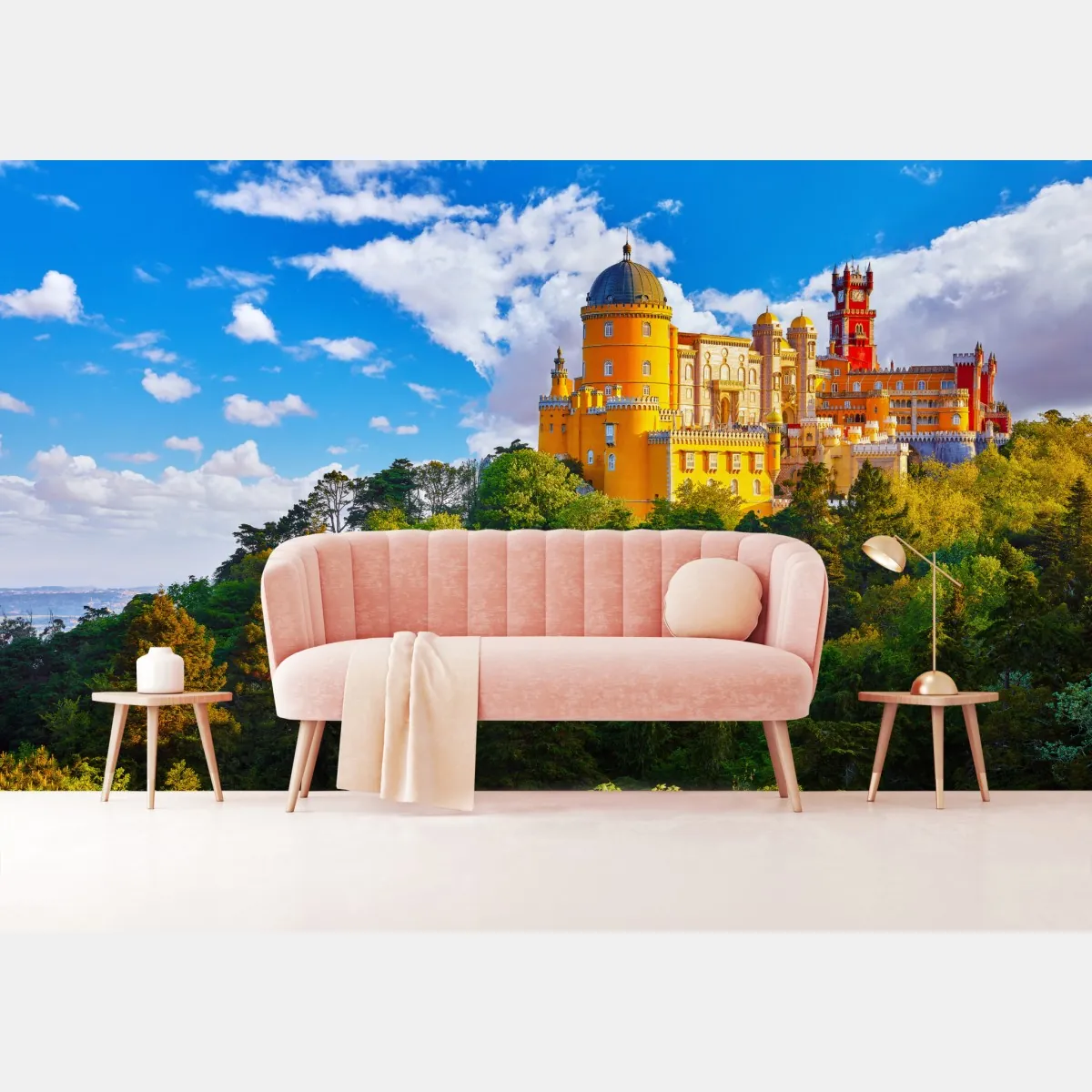 Fototapete bunter Pena-Palast auf dem hügel – Wallnifity®