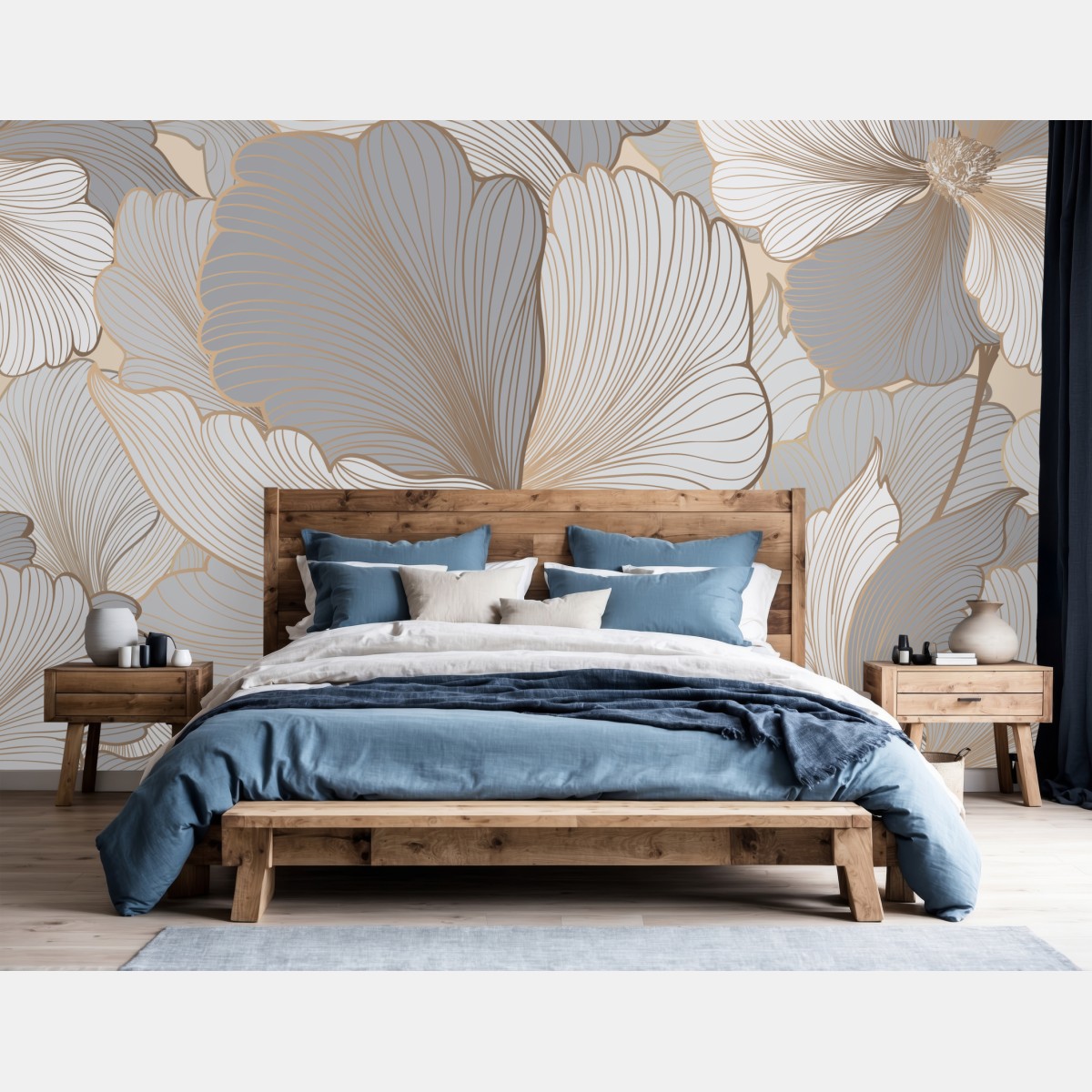 Fototapete zartes pastell blumenmuster – Wallnifity®
