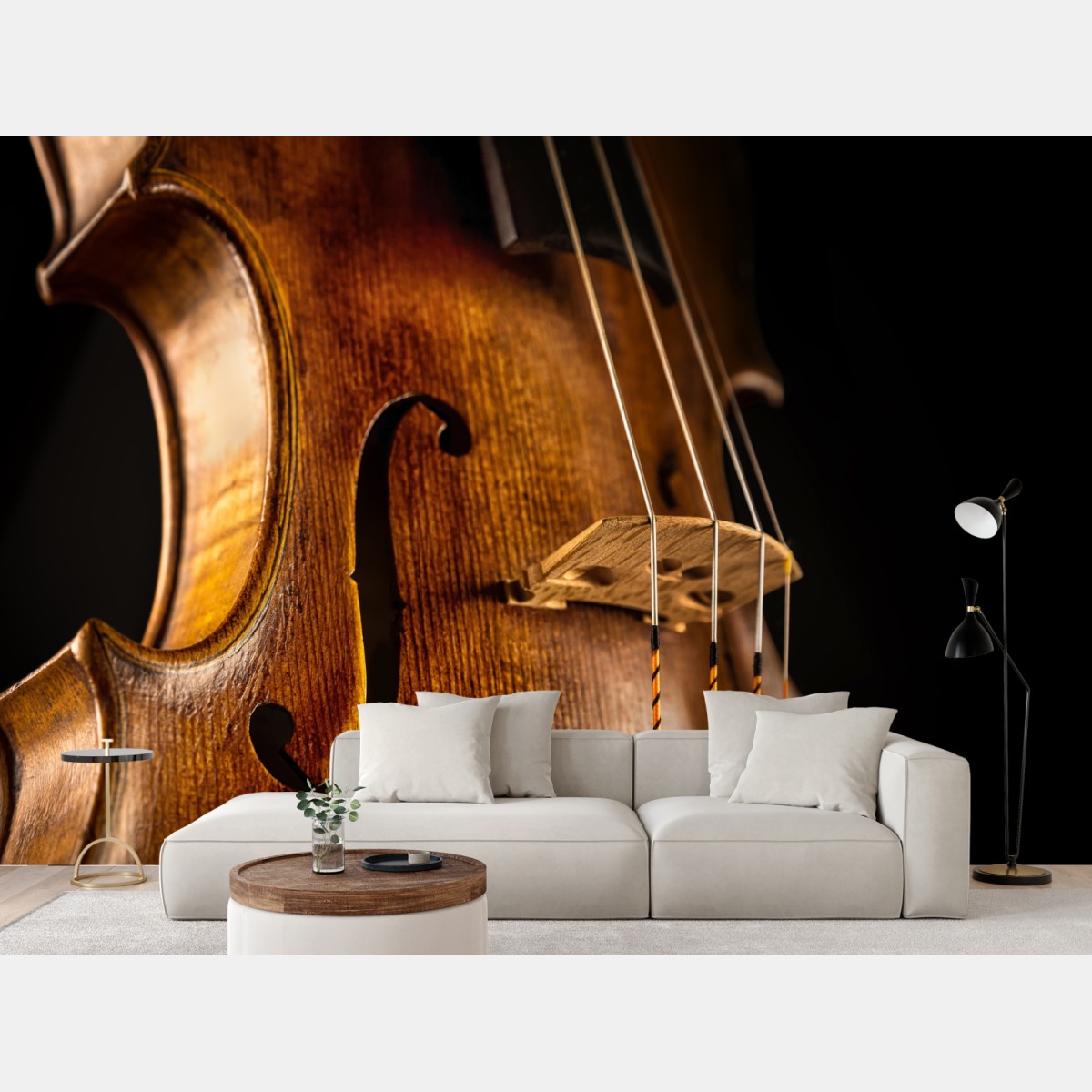 Fototapete nahaufnahme warmer holzgeige – Wallnifity®