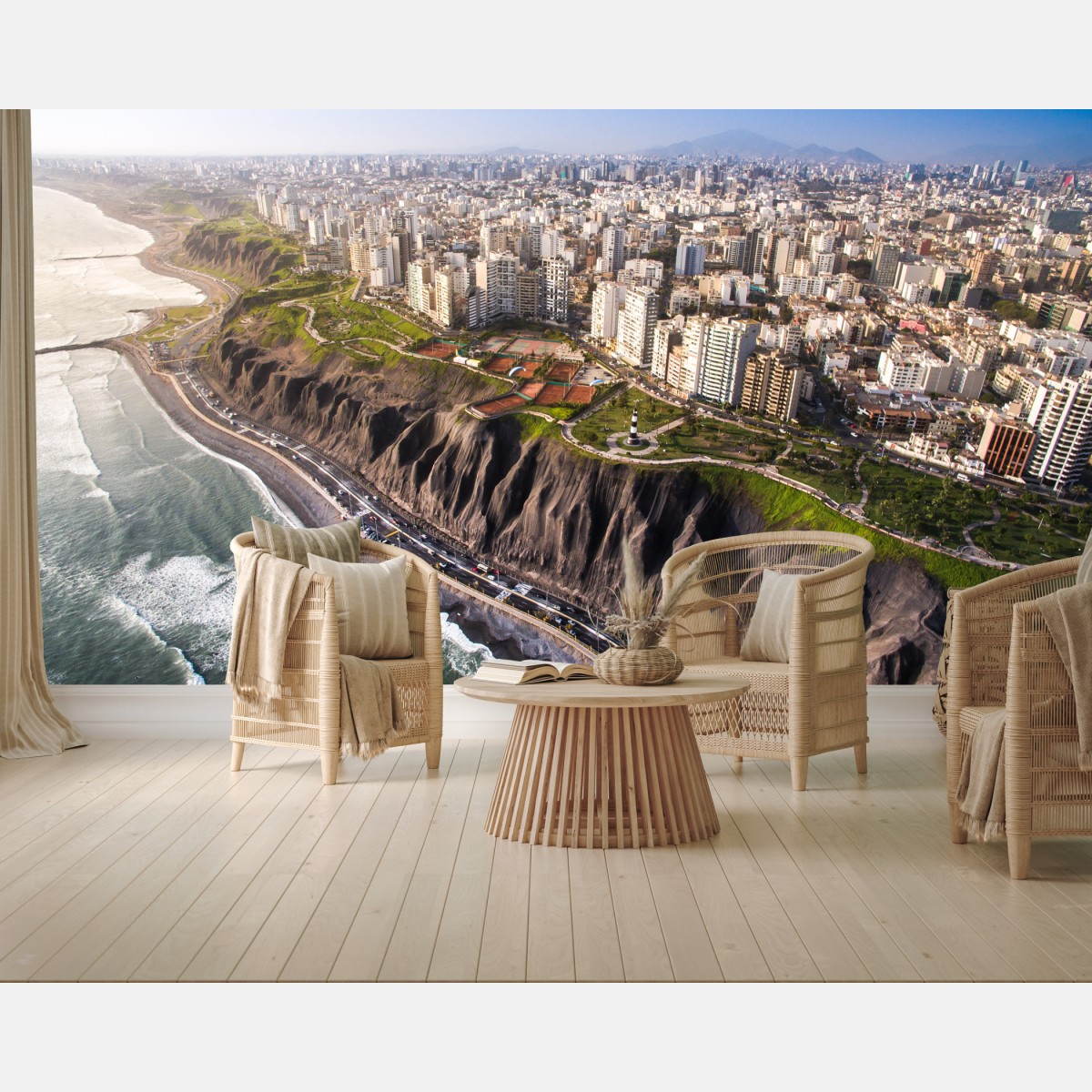 Fototapete panorama der küste Miraflores, Lima – Wallnifity®