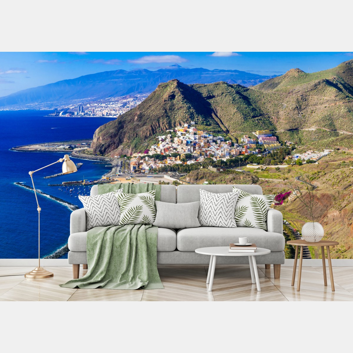 Fototapete sonnige bucht mit türkisblauem wasser – Wallnifity®