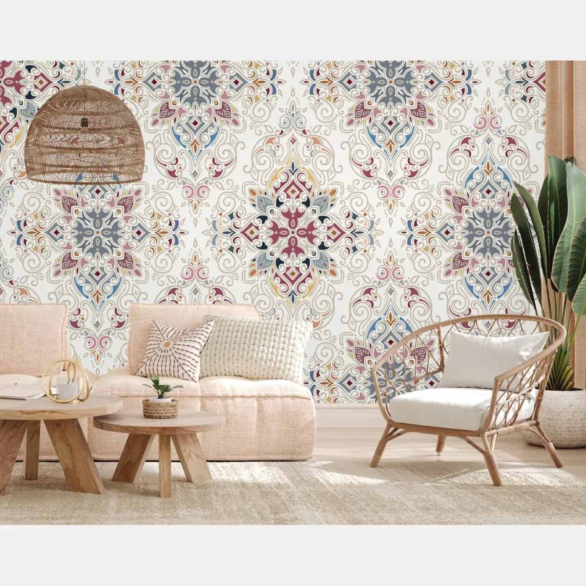 Fototapete ornamentales vintage-damastmuster – Wallnifity®
