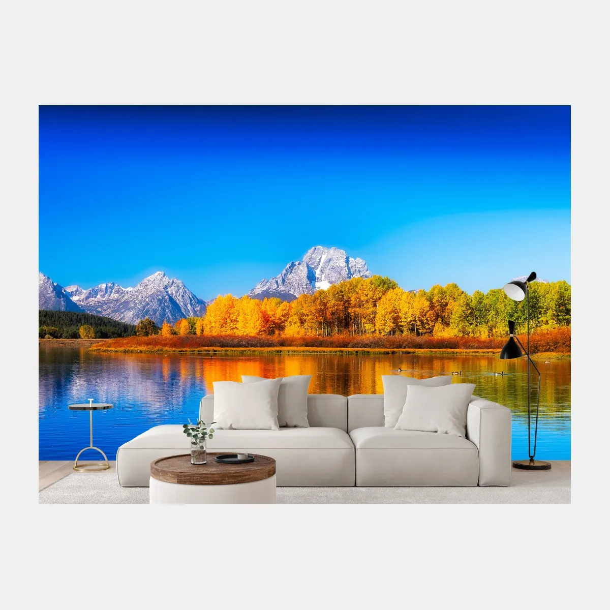 Fototapete herbstliche berge und seenlandschaft – Wallnifity®