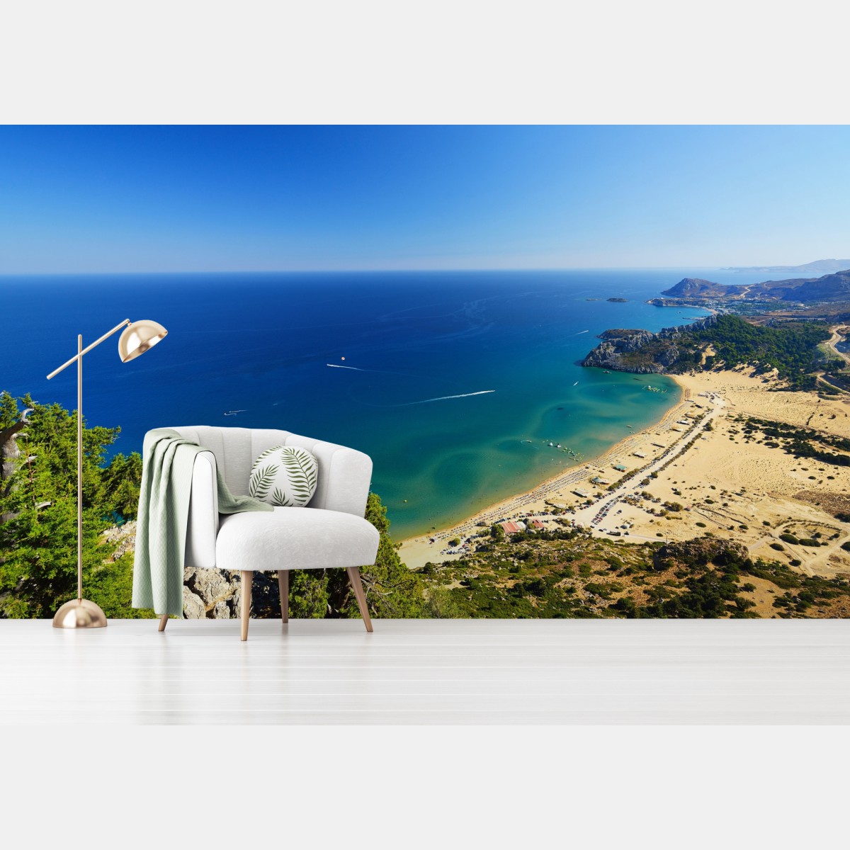 Fototapete ruhige türkisfarbene küstenpanorama – Wallnifity®