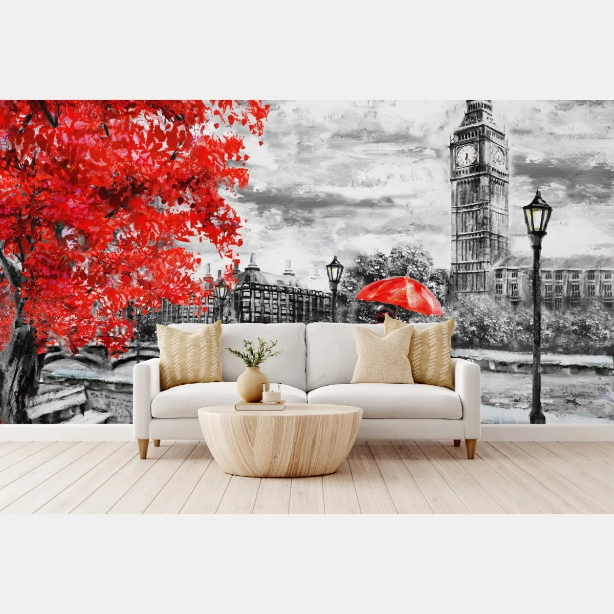 Fototapete romantischer regnerischer abend in London – Wallnifity®