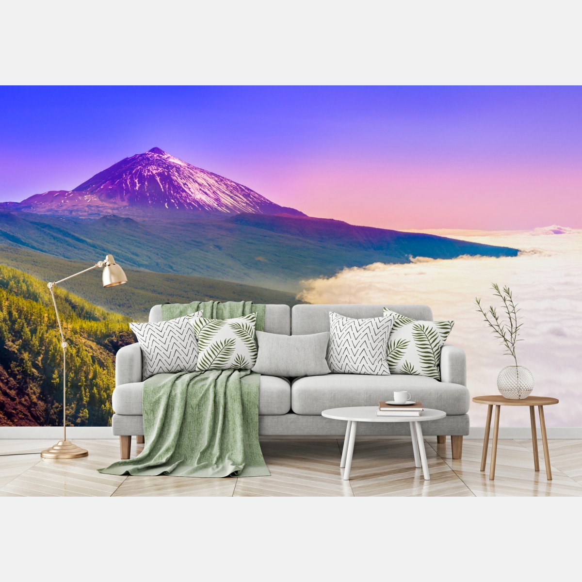 Fototapete vulkanischer gipfel Teide über einem meer aus wolken – Wallnifity®