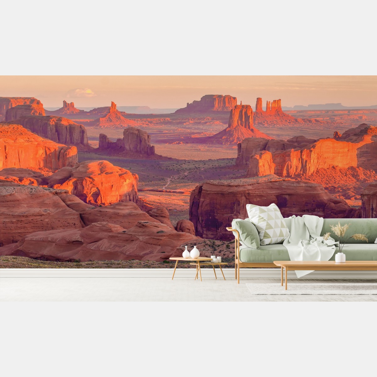 Fototapete sonnenuntergang über Monument Valley vom Hunts Mesa – Wallnifity®