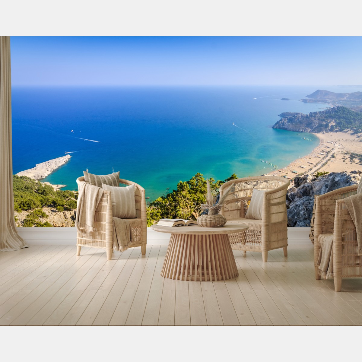 Fototapete sonnige türkisbucht panorama – Wallnifity®