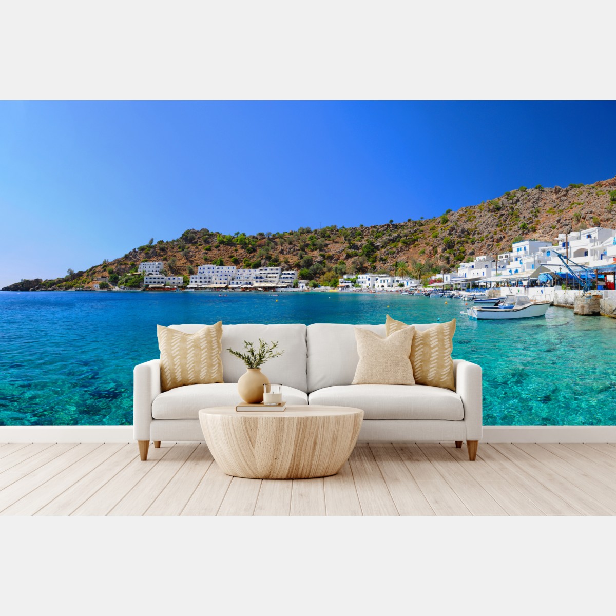 Fototapete sonnige mediterrane bucht mit türkiswasser – Wallnifity®
