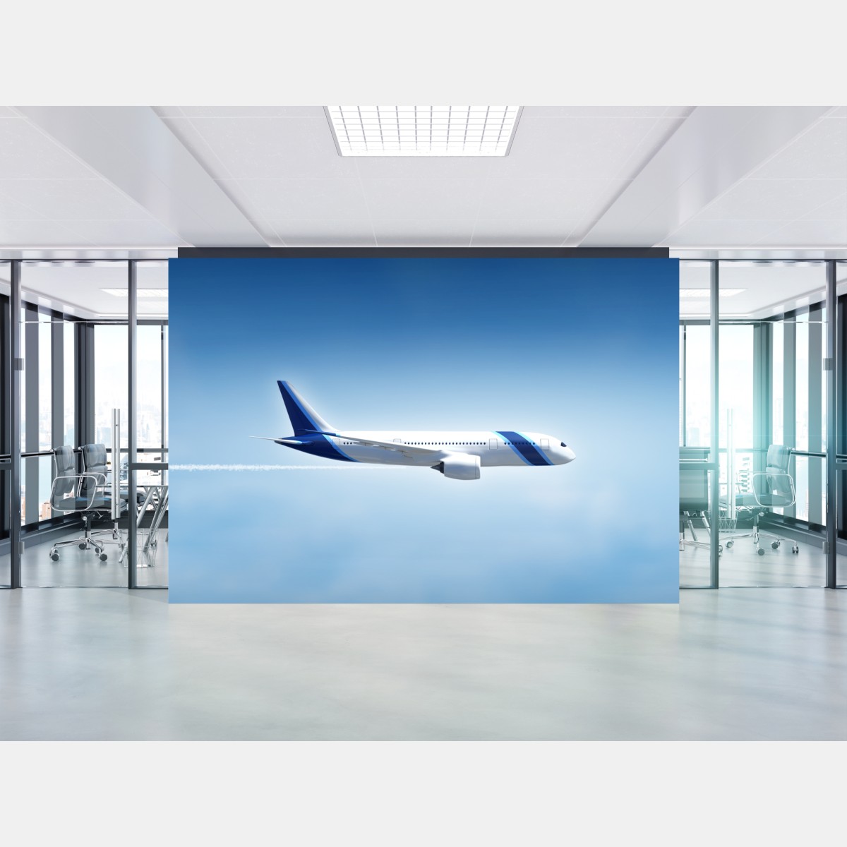 Fototapete jet im klaren blauen himmel – Wallnifity®