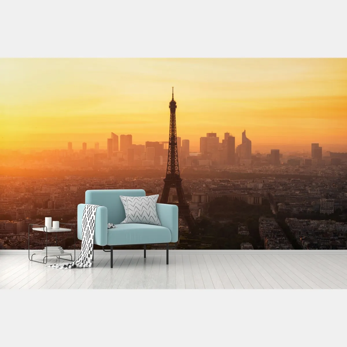 Fototapete Paris sonnenuntergang mit Eiffelturm – Wallnifity®