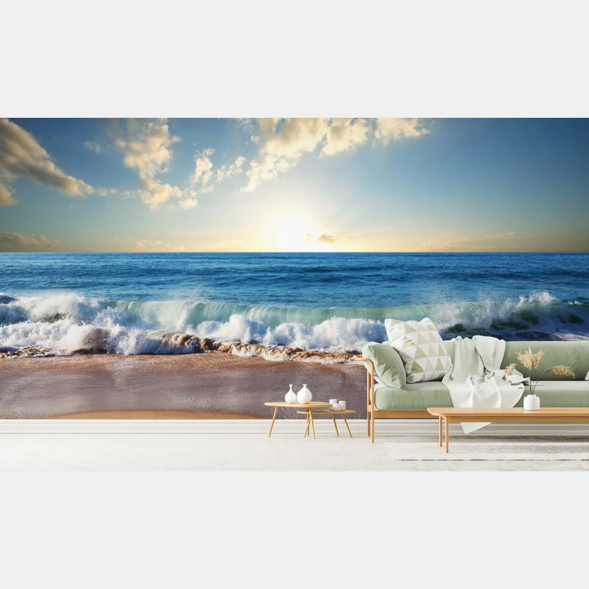 Fototapete ruhiger sonnenuntergang am strand – Wallnifity®