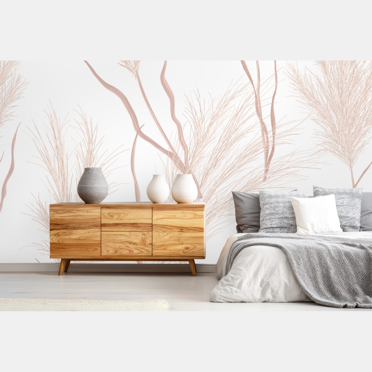 Fototapete zartes pampasgras-motiv – Wallnifity®
