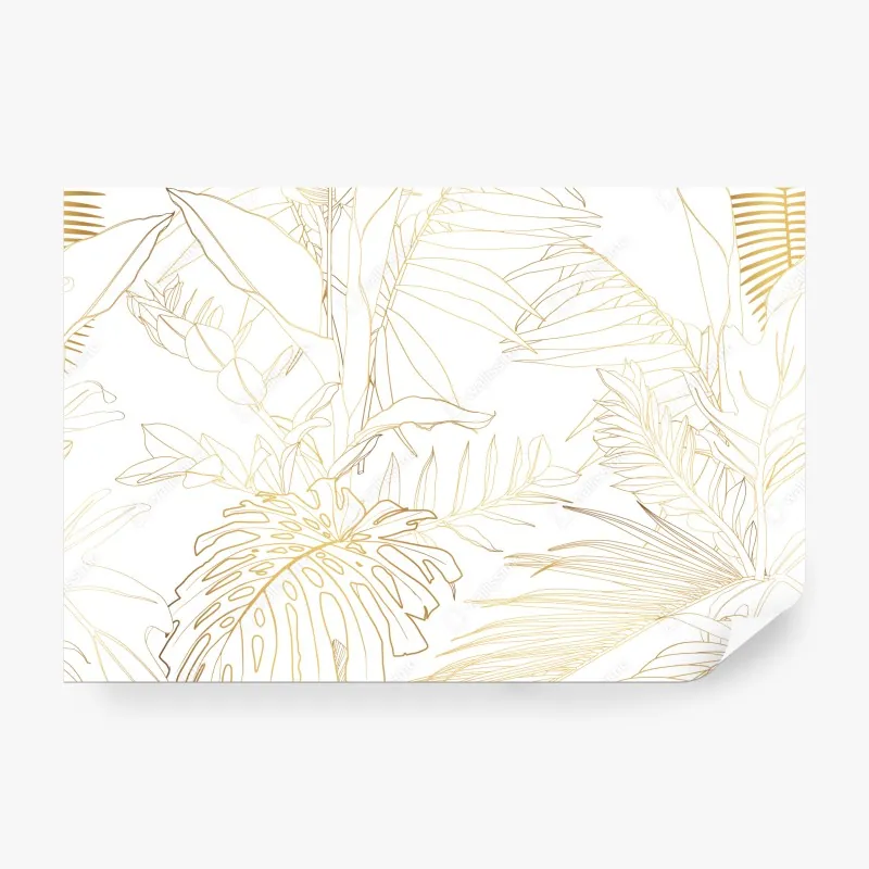 Fototapete zarte lotus-linienzeichnung – Wallnifity®