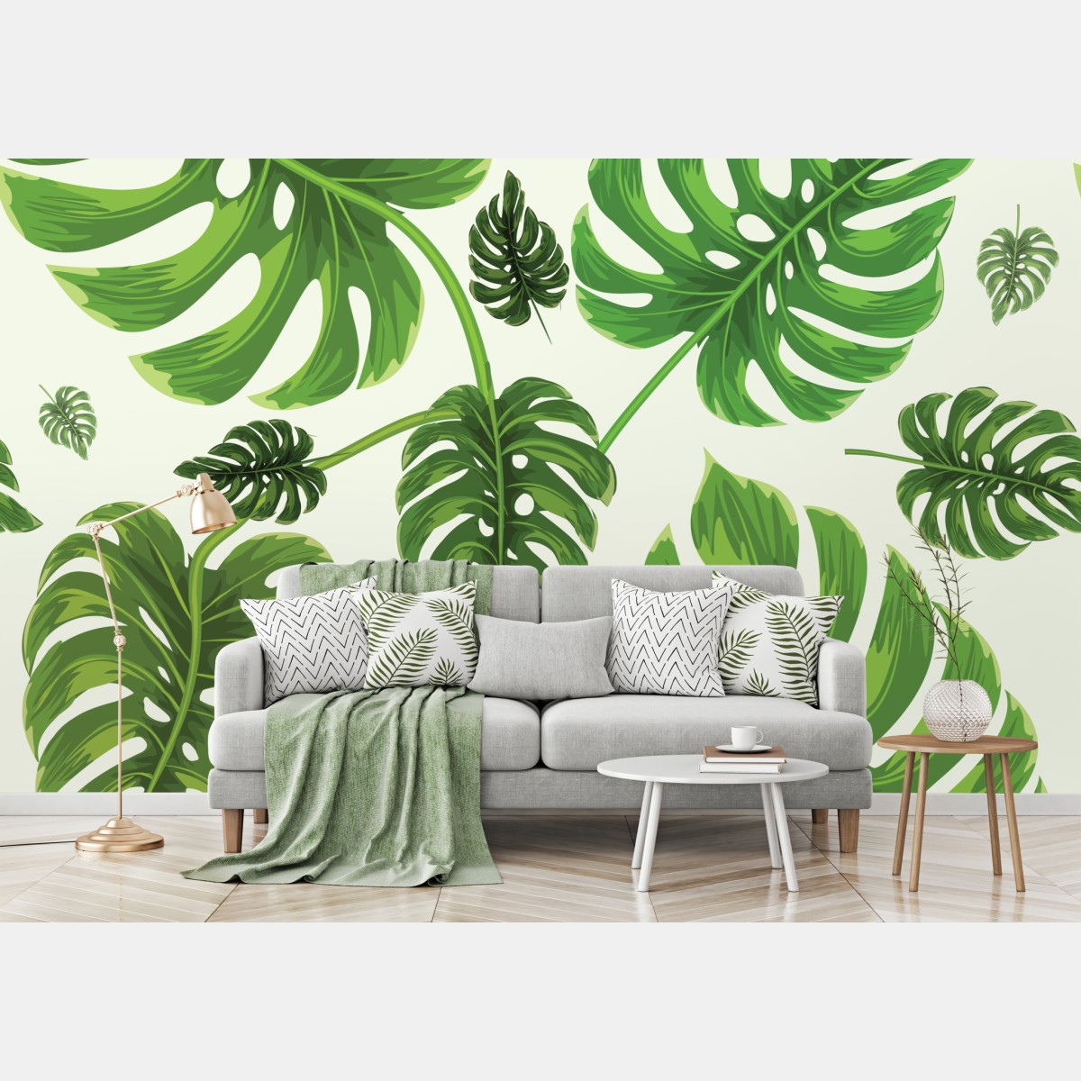 Fototapete tropisches monstera-blattmuster – Wallnifity®