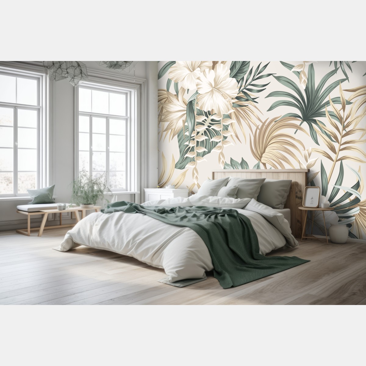 Fototapete zartes tropisches hibiskusmotiv – Wallnifity®