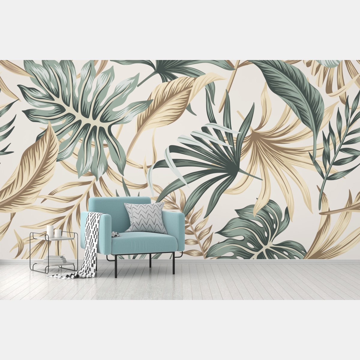 Fototapete tropisches botanisches blättermuster – Wallnifity®