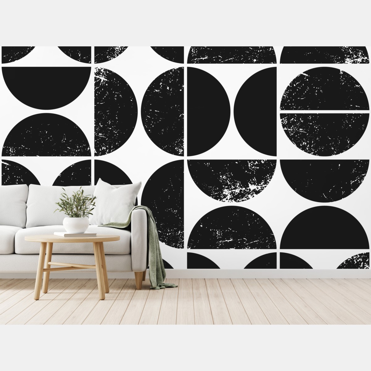 Fototapete schwarzes geometrisches kreismuster – Wallnifity®
