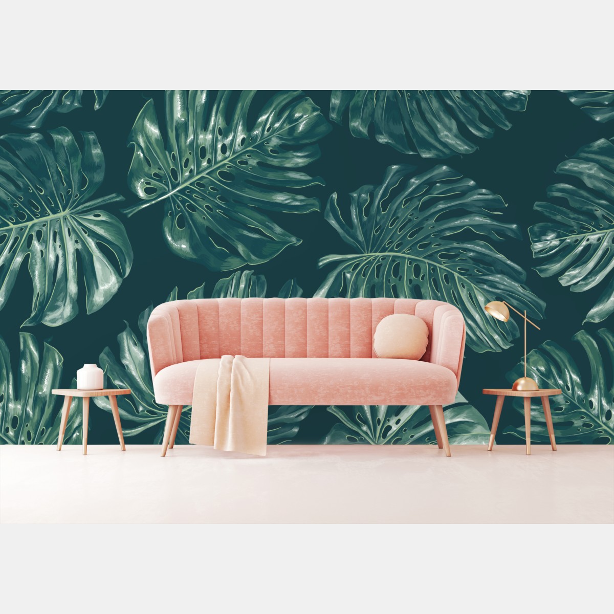 Fototapete tropisches monstera-blattmuster – Wallnifity®