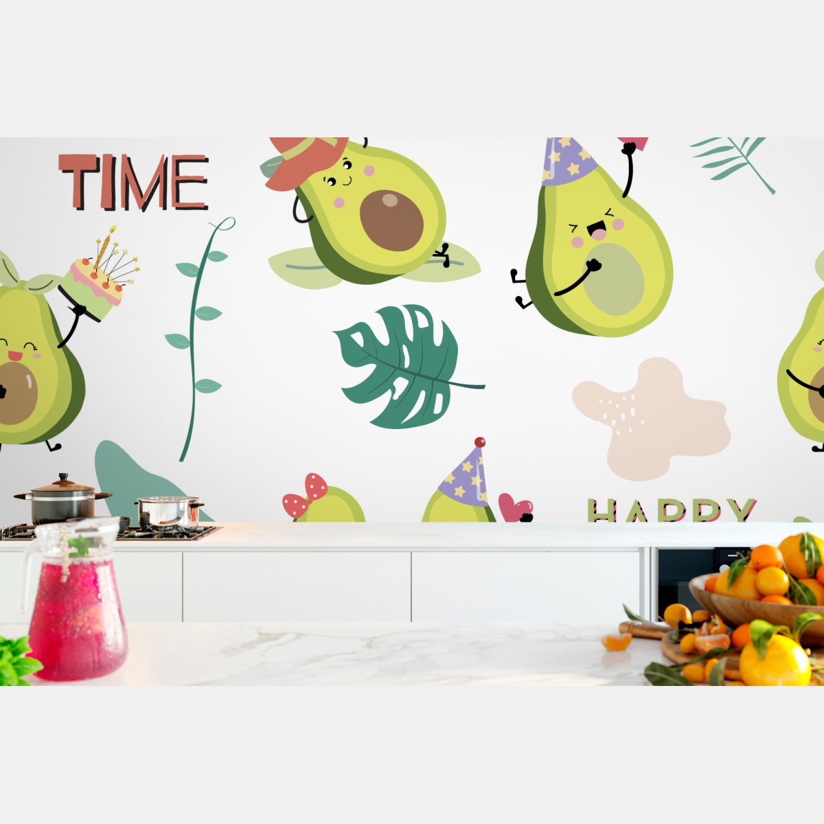 Fototapete fröhliches avocado muster – Wallnifity®