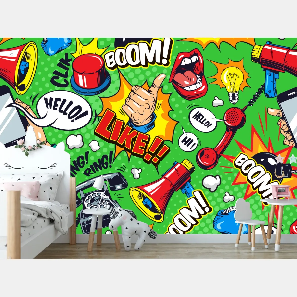 Fototapete comic pop-art explosionsmuster – Wallnifity®