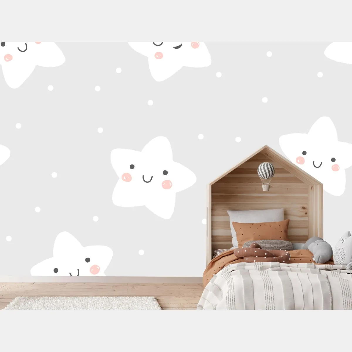 Fototapete niedliches lächelndes sternenmuster für kinderzimmer – Wallnifity®
