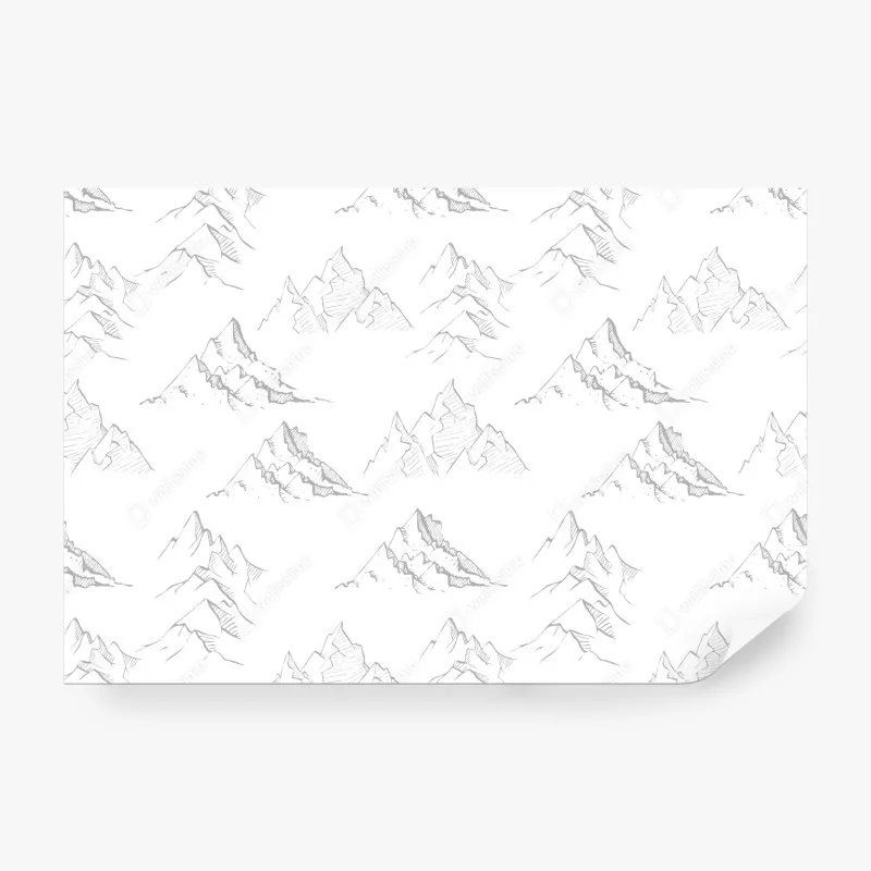 Fototapete handgezeichnetes bergmuster