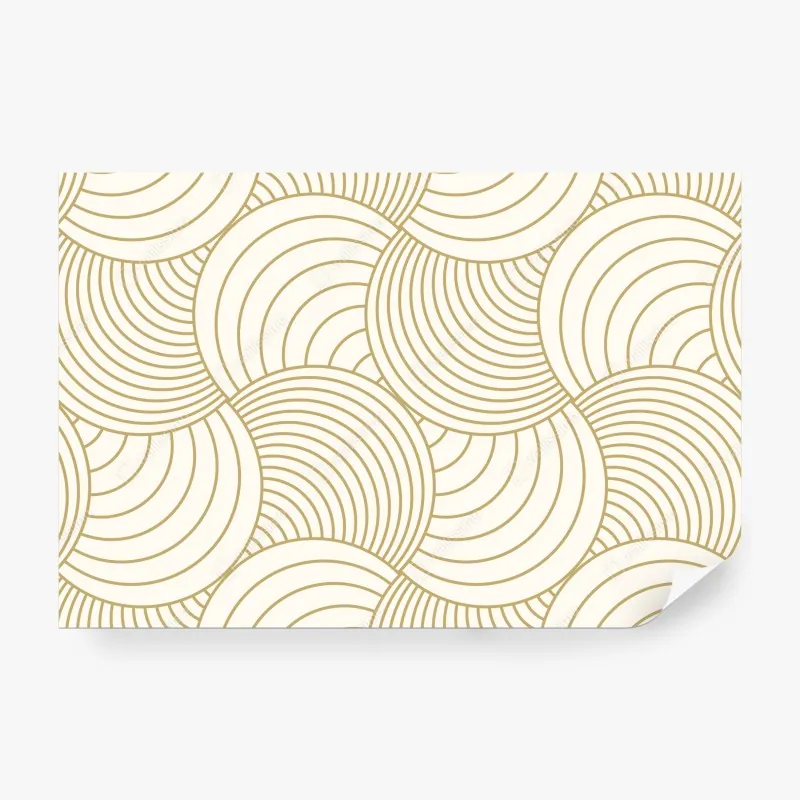 Fototapete goldenes art deco kreismuster